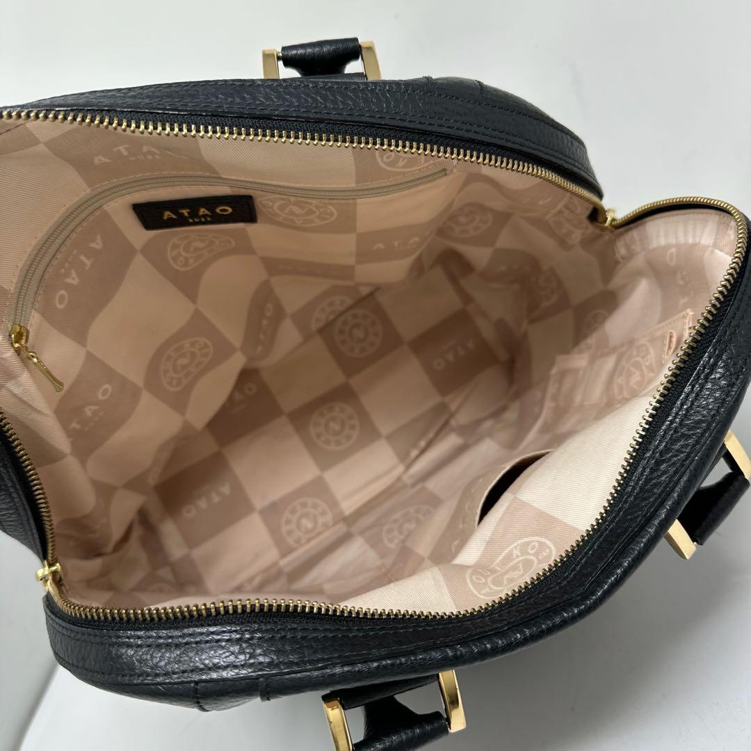 ちーちゃん様 ATAO アタオ ハンドバッグ アップル レザー ブラック