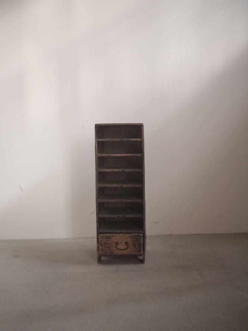 飾り棚　小抽斗　棚　木箱　古家具　古道具　アンティーク　昭和レトロ