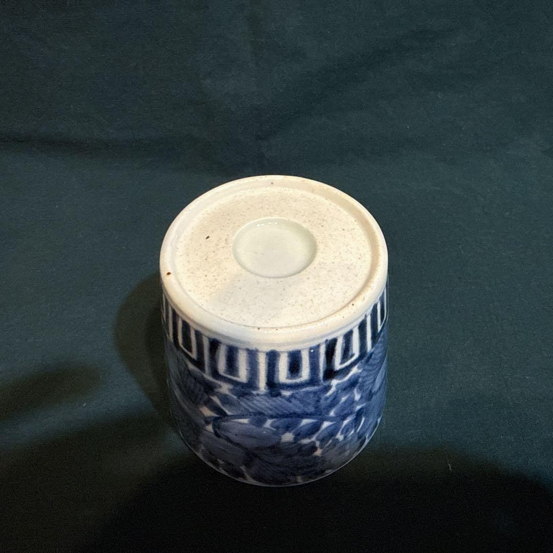 古伊万里　蕎麦猪口　江戸後期　花草唐草文