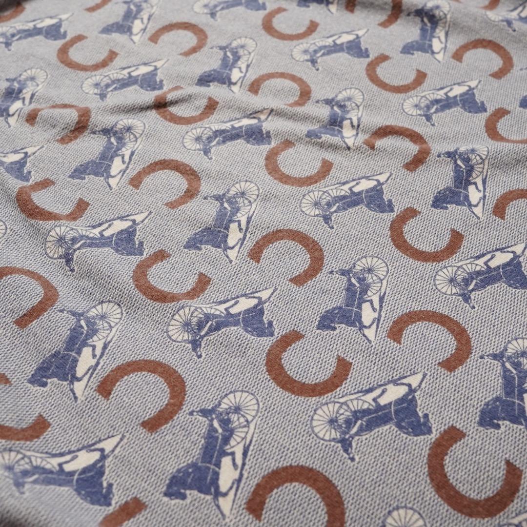 CELINE Tシャツ コットン ブルー #S 総柄