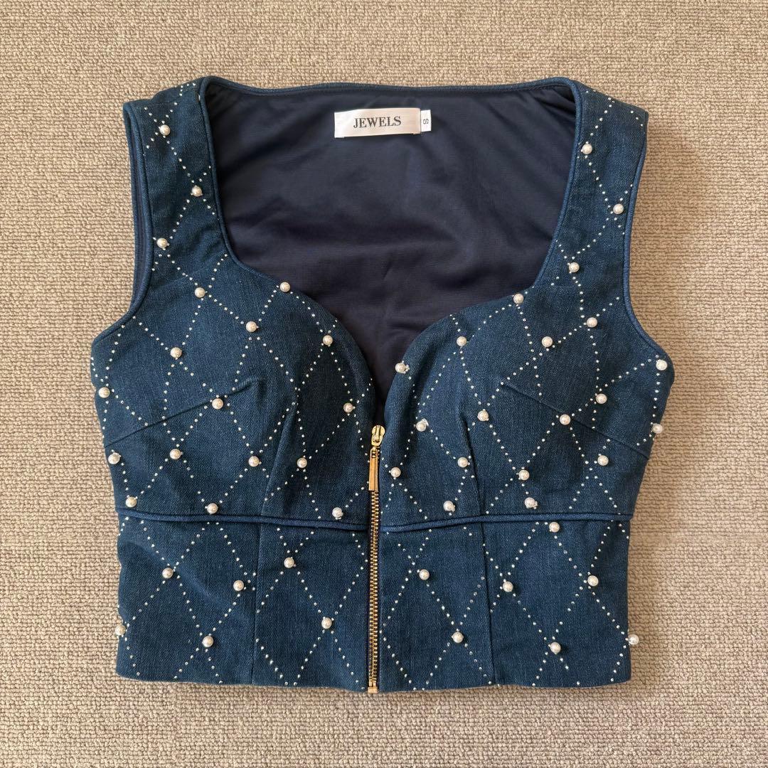 【極美品】JEWELS 格子柄セットアップ タイト ミニドレス キャバドレス S