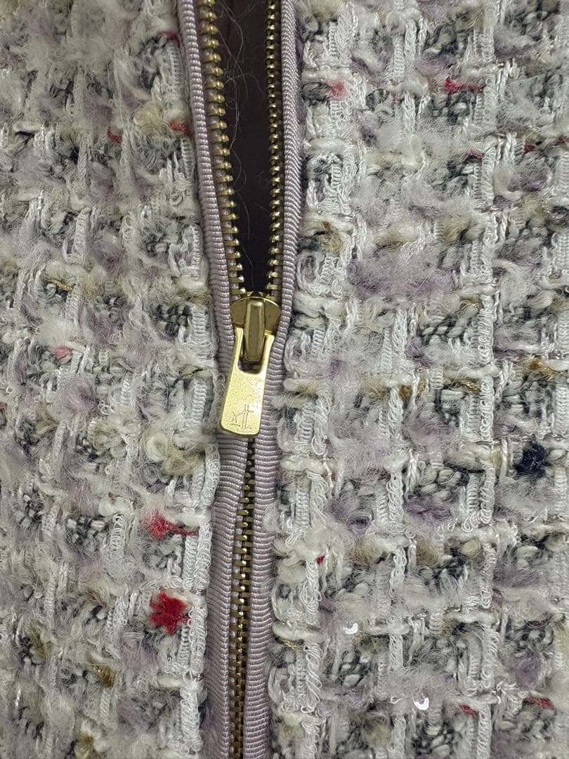 TOMORROWLAND ワッフルファンシーツイード ジップアップブルゾン