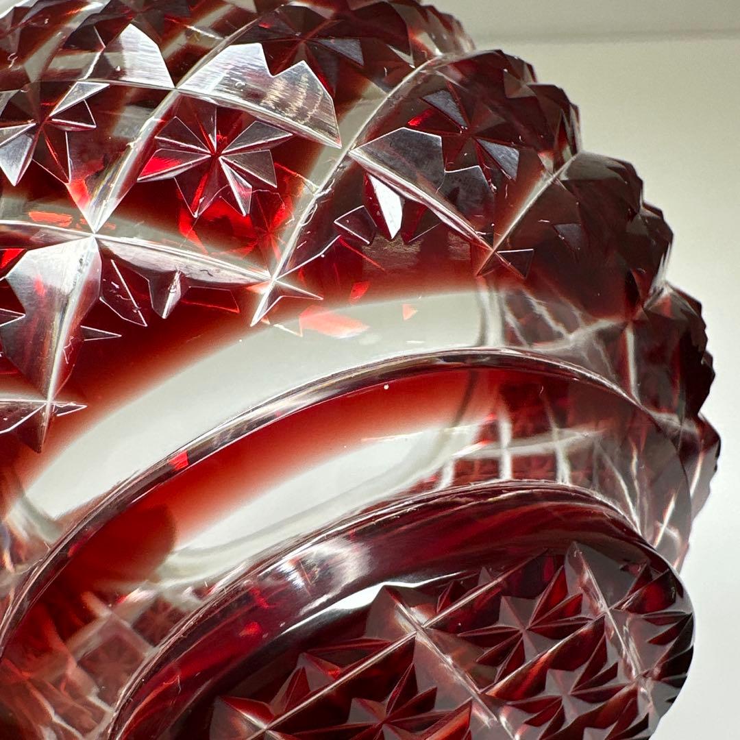 薩摩切子　島津被せガラス鉢2客　共箱　口径8㎝東Y7-0418☆1Fトコル