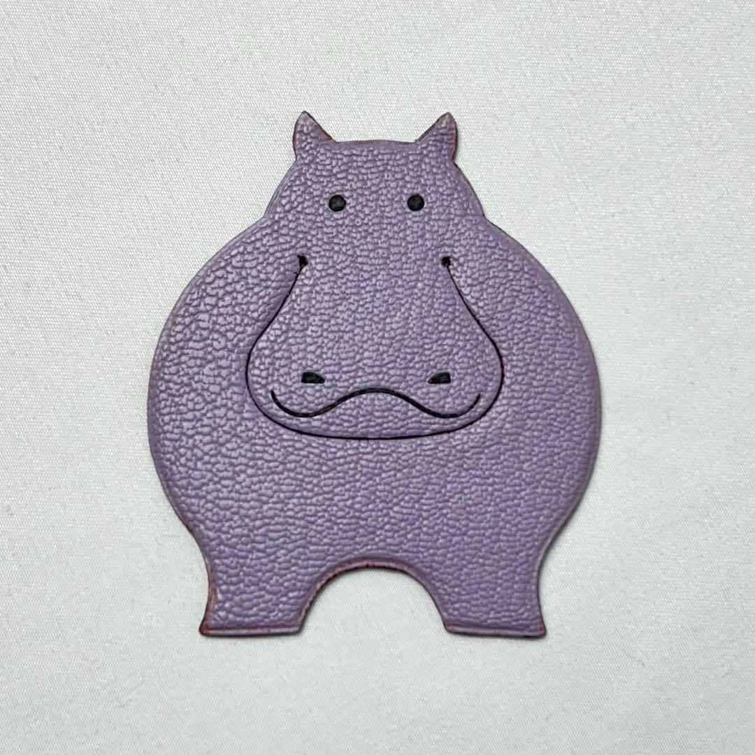 エルメス HERMES ブックマーク アニマルモチーフ カバ レザー