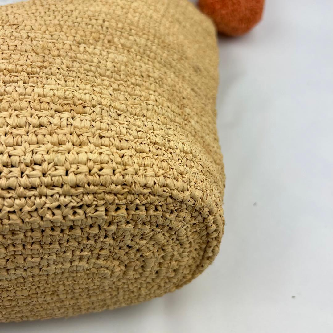 【美品】 ヘレンカミンスキー ラフィア カゴバッグ チャーム　トートバッグ　金具