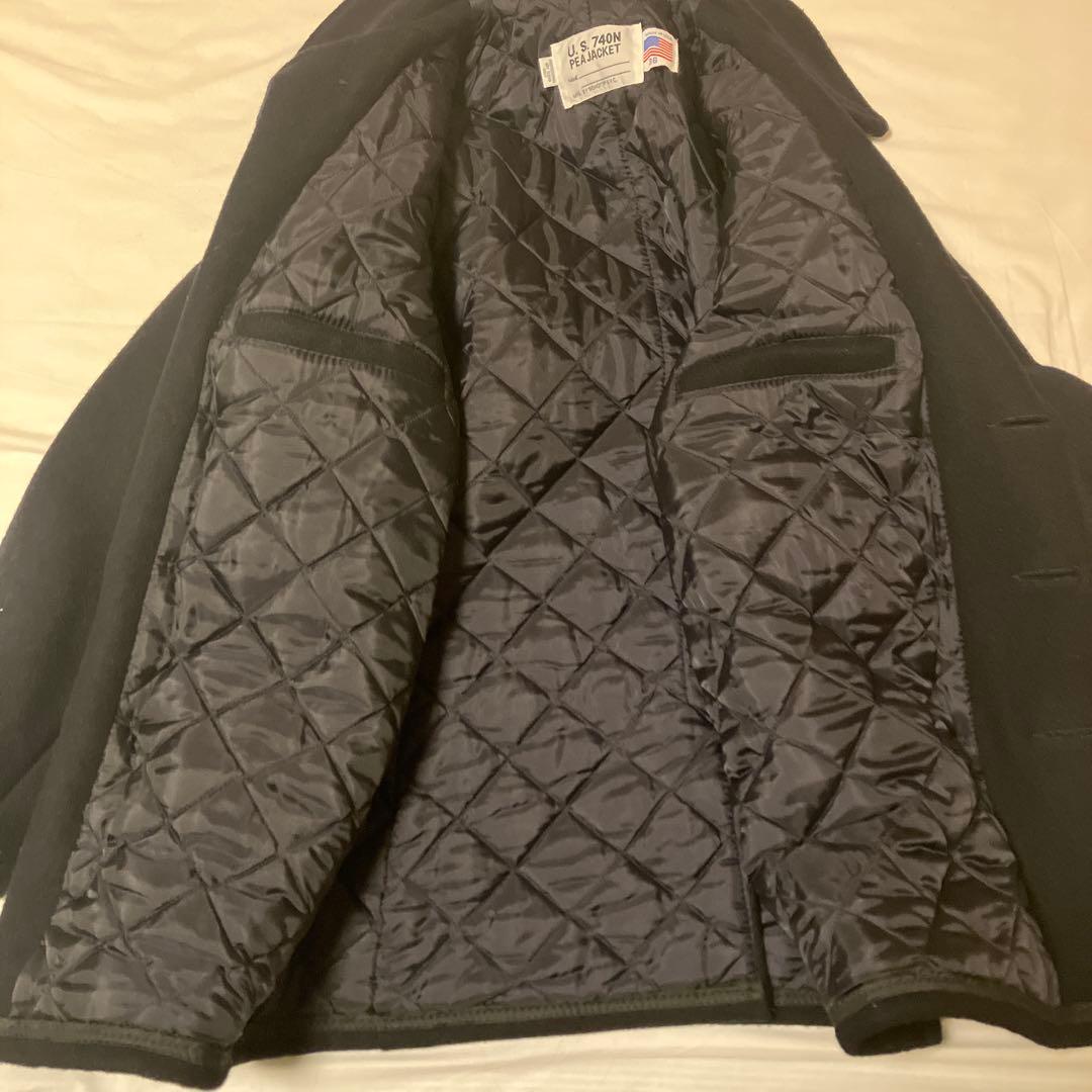 美品　ショット ピーコート キルティング ダブルブレスト U.S.304N 38