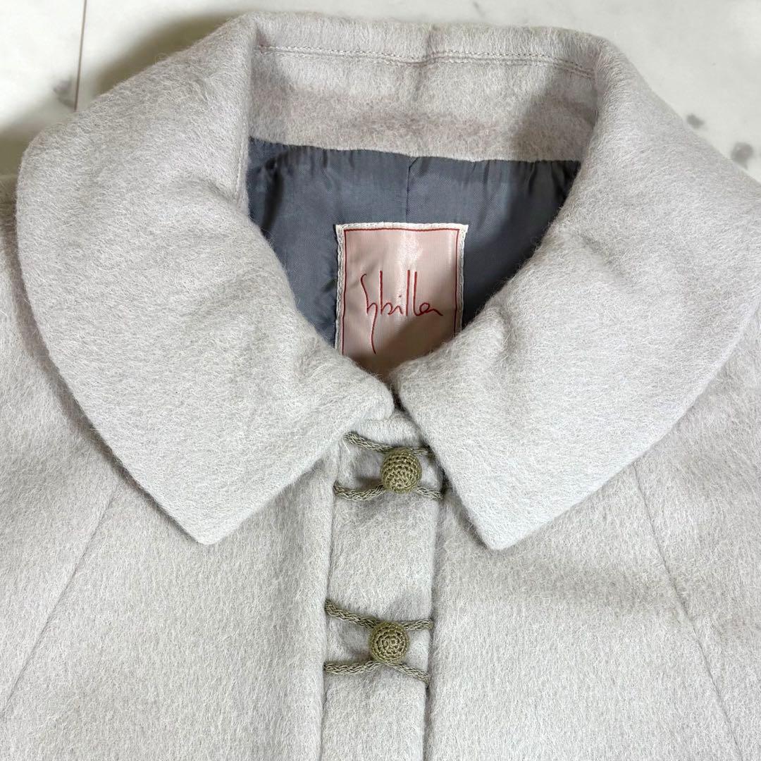 タグ付き未使用品 シビラ ポンチョコート アンゴラ アルパカ 襟付き ポケット