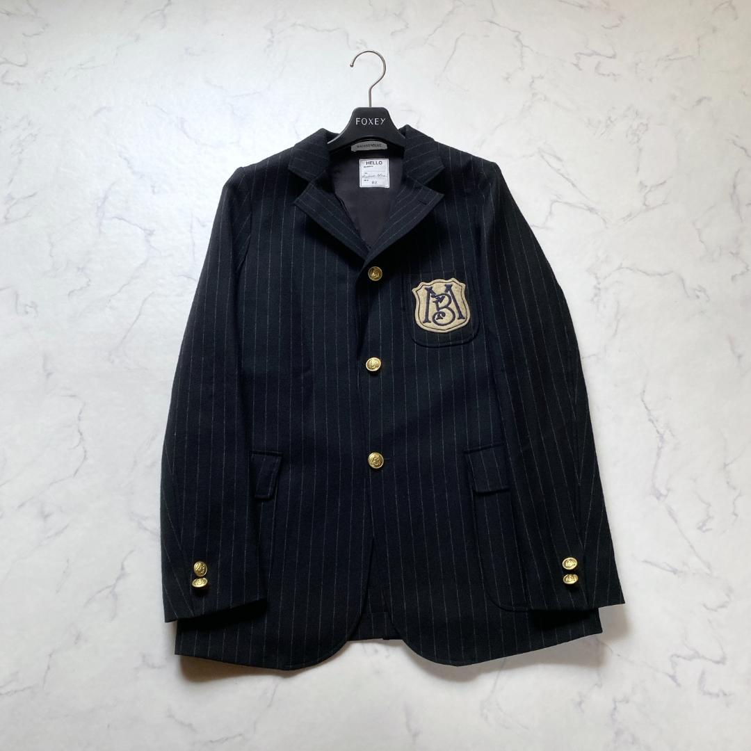 MADISONBLUE サイズ2 テーラード 金ボタン ストライプ ワッペン