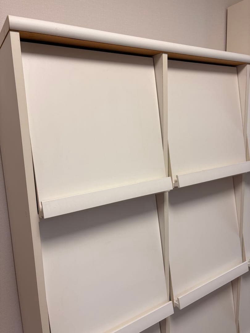 Morris　ホワイトスライド式本棚 12個収納