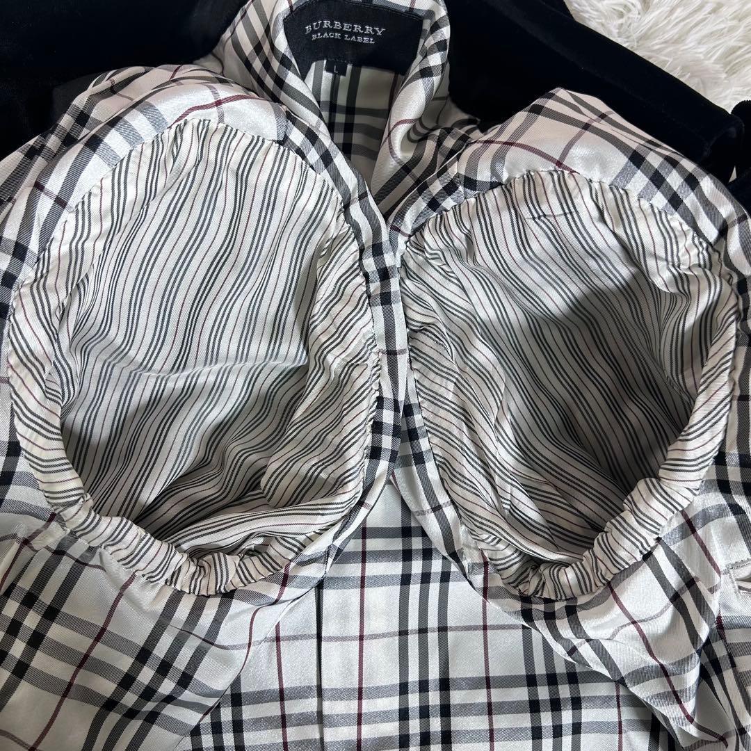 【美品】バーバリーブラックレーベル ベロア ピーコート ナポレオン 銀ボタン