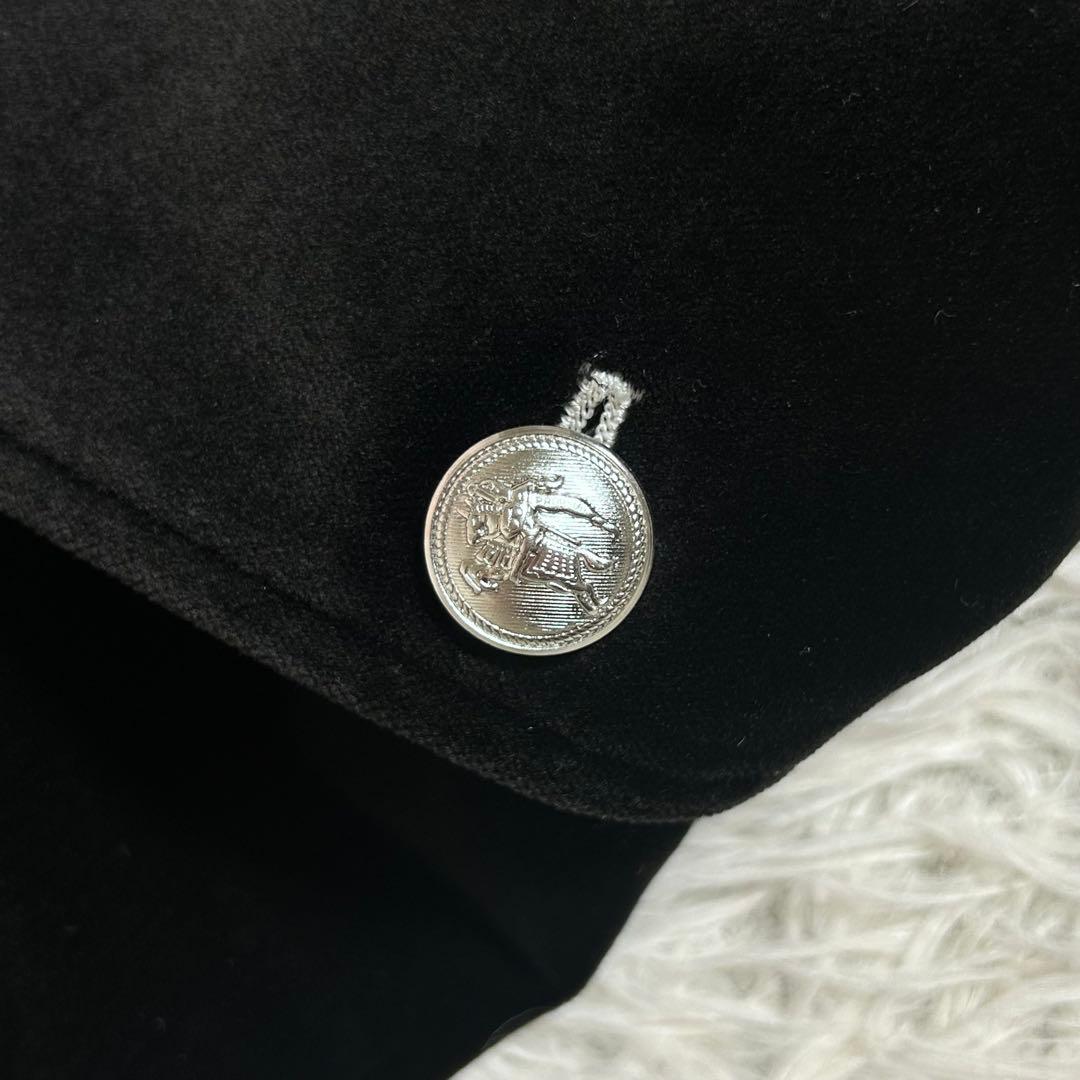 【美品】バーバリーブラックレーベル ベロア ピーコート ナポレオン 銀ボタン