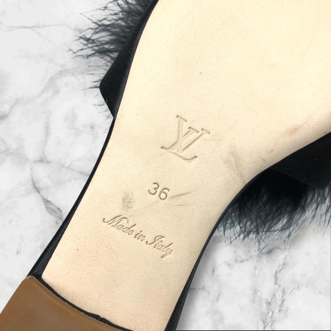 未使用品 ルイヴィトン 靴 23cm LV金具 ミュール サンダル シューズ