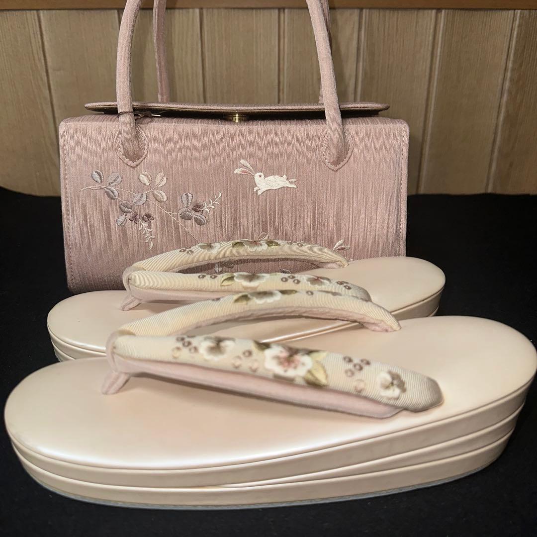 和想庵　利休バック　ふっくら鼻緒草履　和装草履バックセット　あおりバック