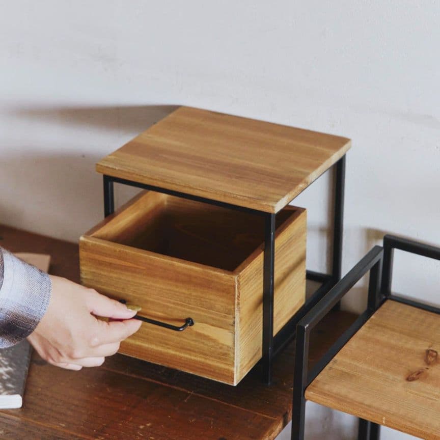 salut!サリュ【2026福袋】福袋A折りたたみ3段ラック＆卓上木製インテリア