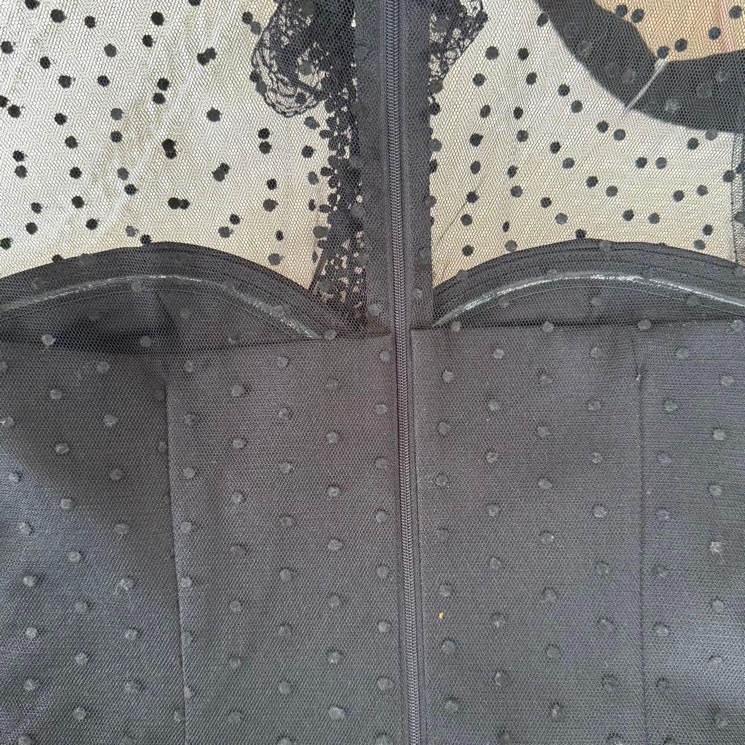 [an][2ピース]クラシカルレースブローチ付きAラインミニドレス