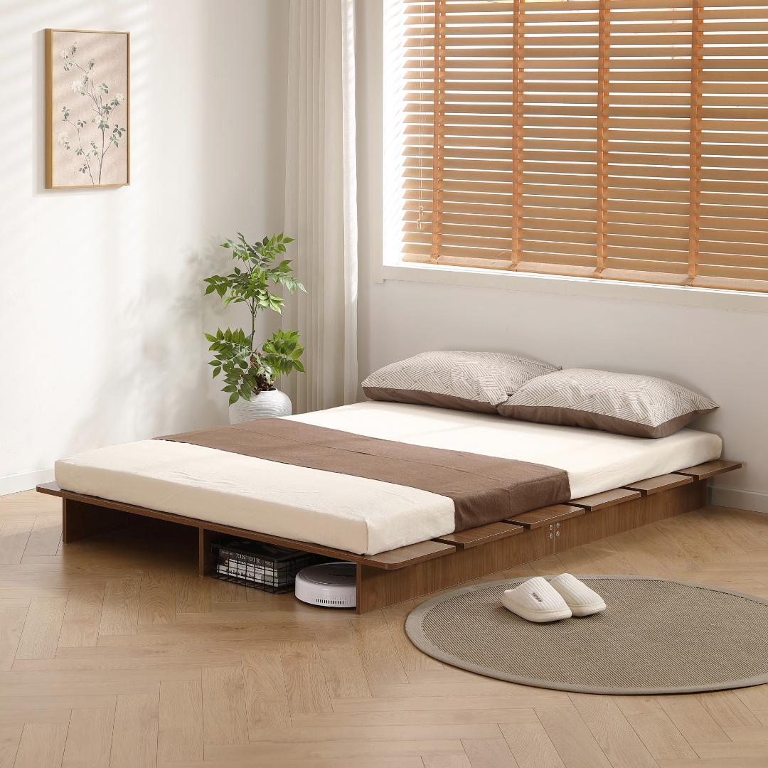 【幅120cm・S】ベッド ローベッド すのこベッド おしゃれ BROWN