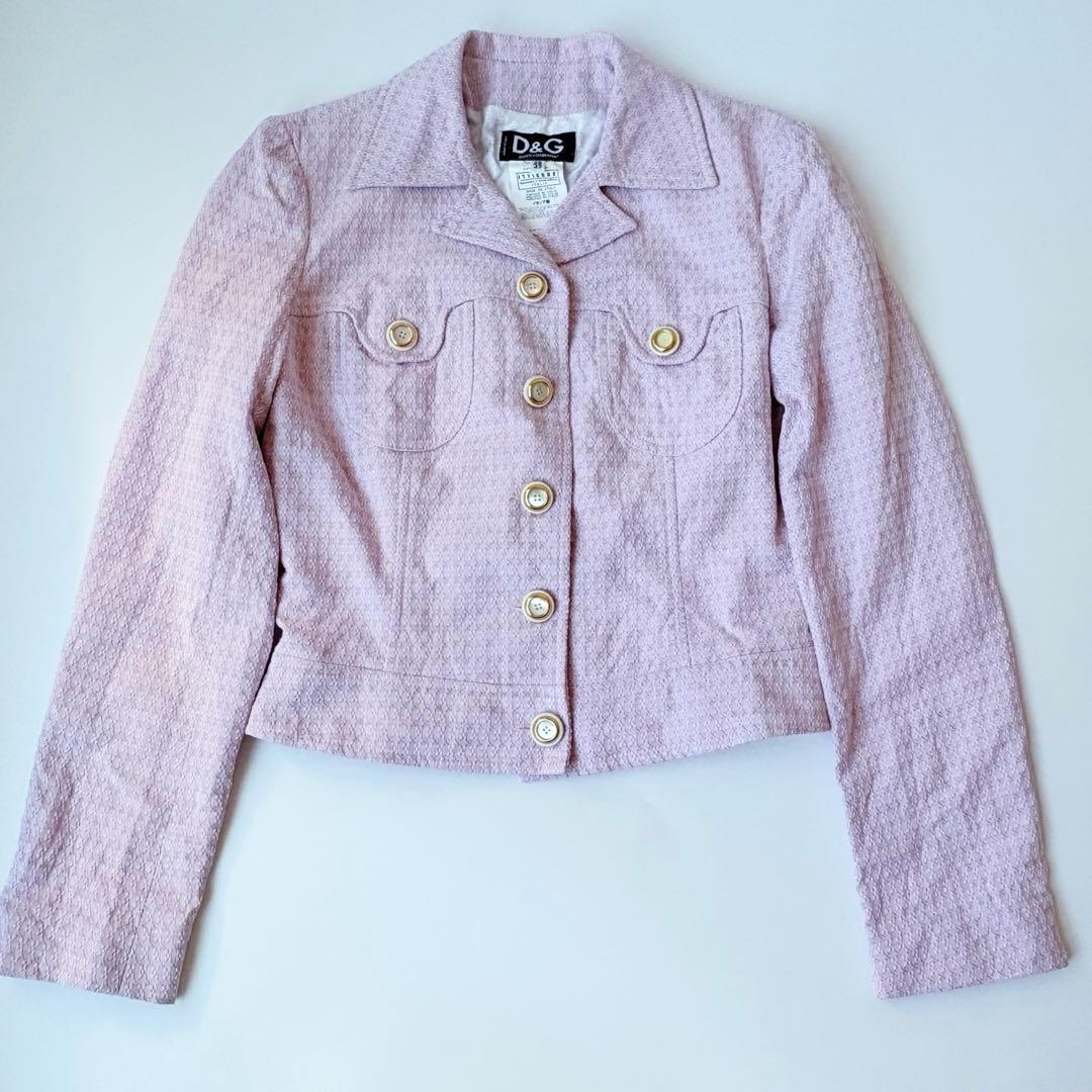 ドルチェ&ガッバーナ　リネン混　ジャケット　ショート丈　サマーツイード　M