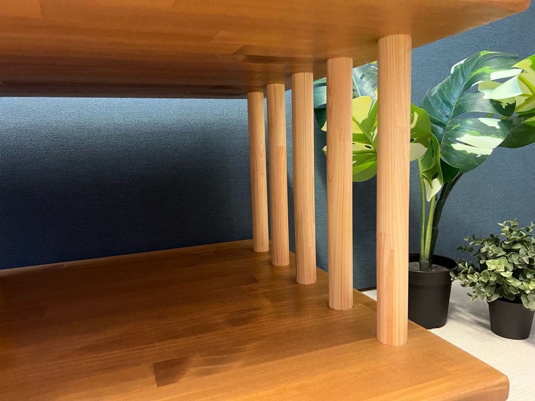 【送料無料】 ローテーブル アシンメトリー 収納付 モダン調 パイン オーク調