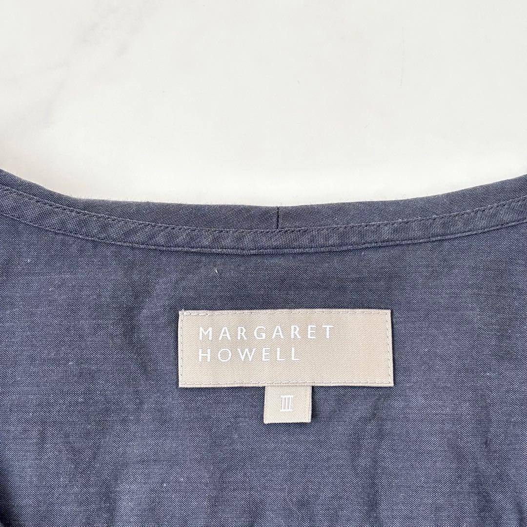 マーガレットハウエル ネッカチーフカラー コットンシャツ 長袖 L 日本製