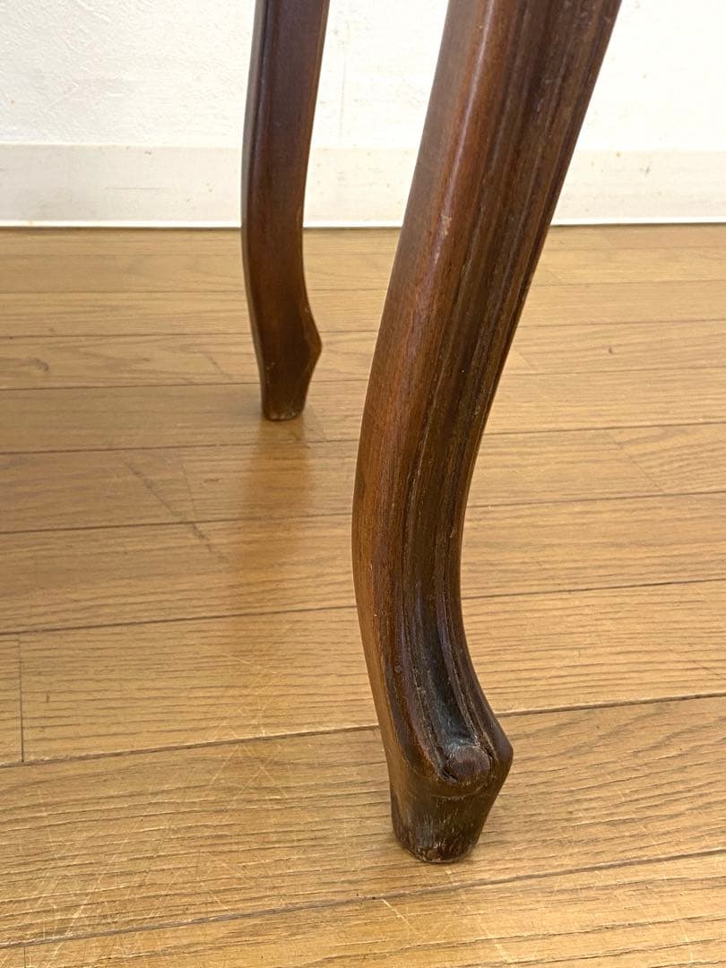 オットマン スツール 猫脚 木製 彫刻 アンティーク調