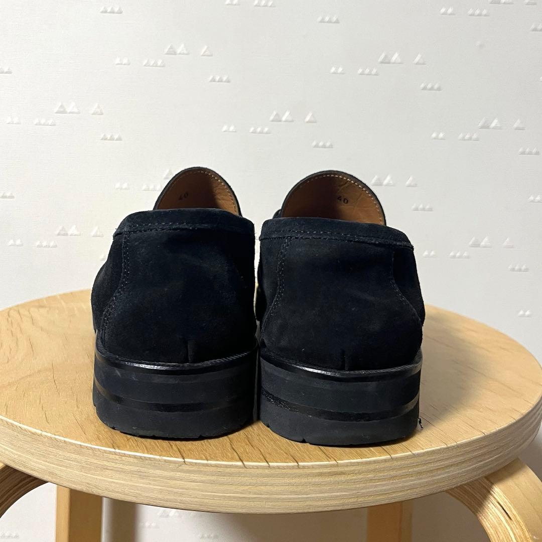 美品 イル モカシーノ スエード レザー ホースビット ローファー 黒
