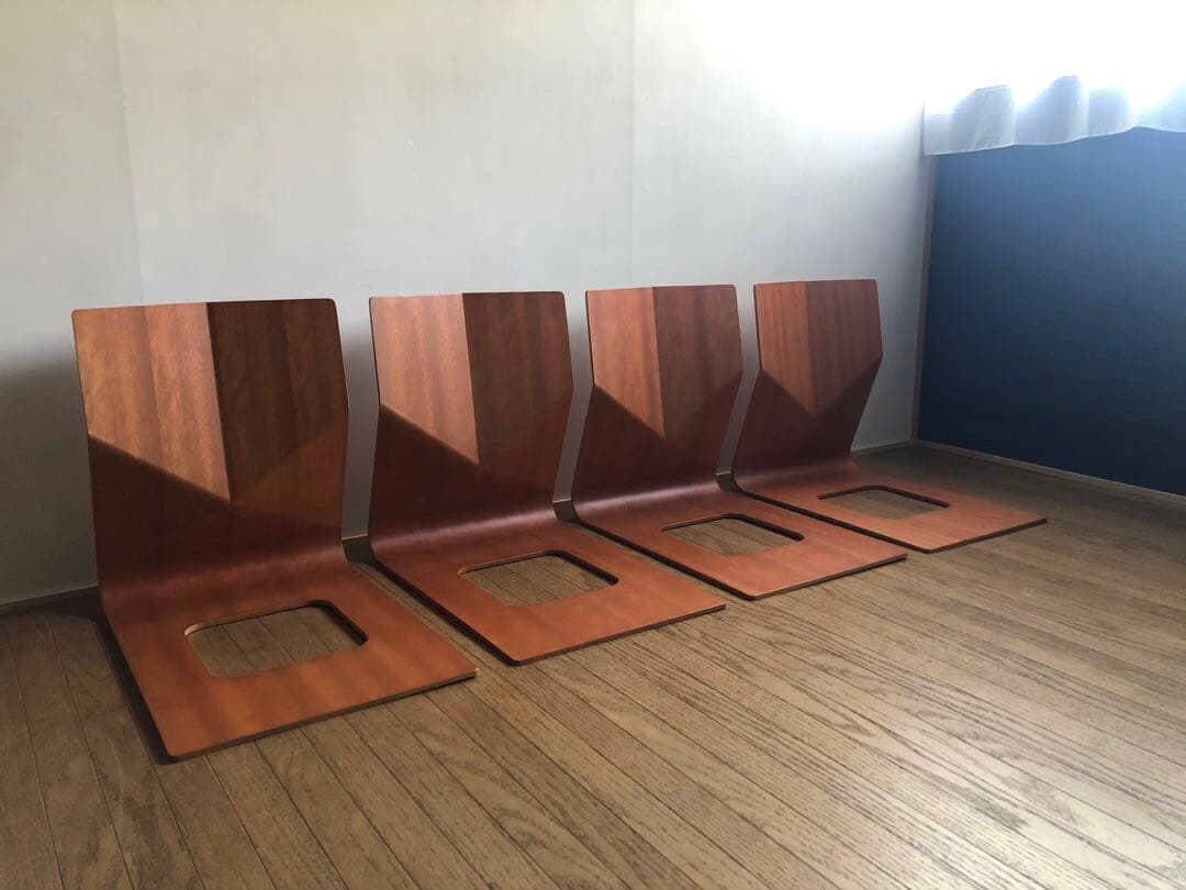 天童木工 プライウッド 座椅子 4脚セット 和家具 ペリアン ジャパニーズモダン