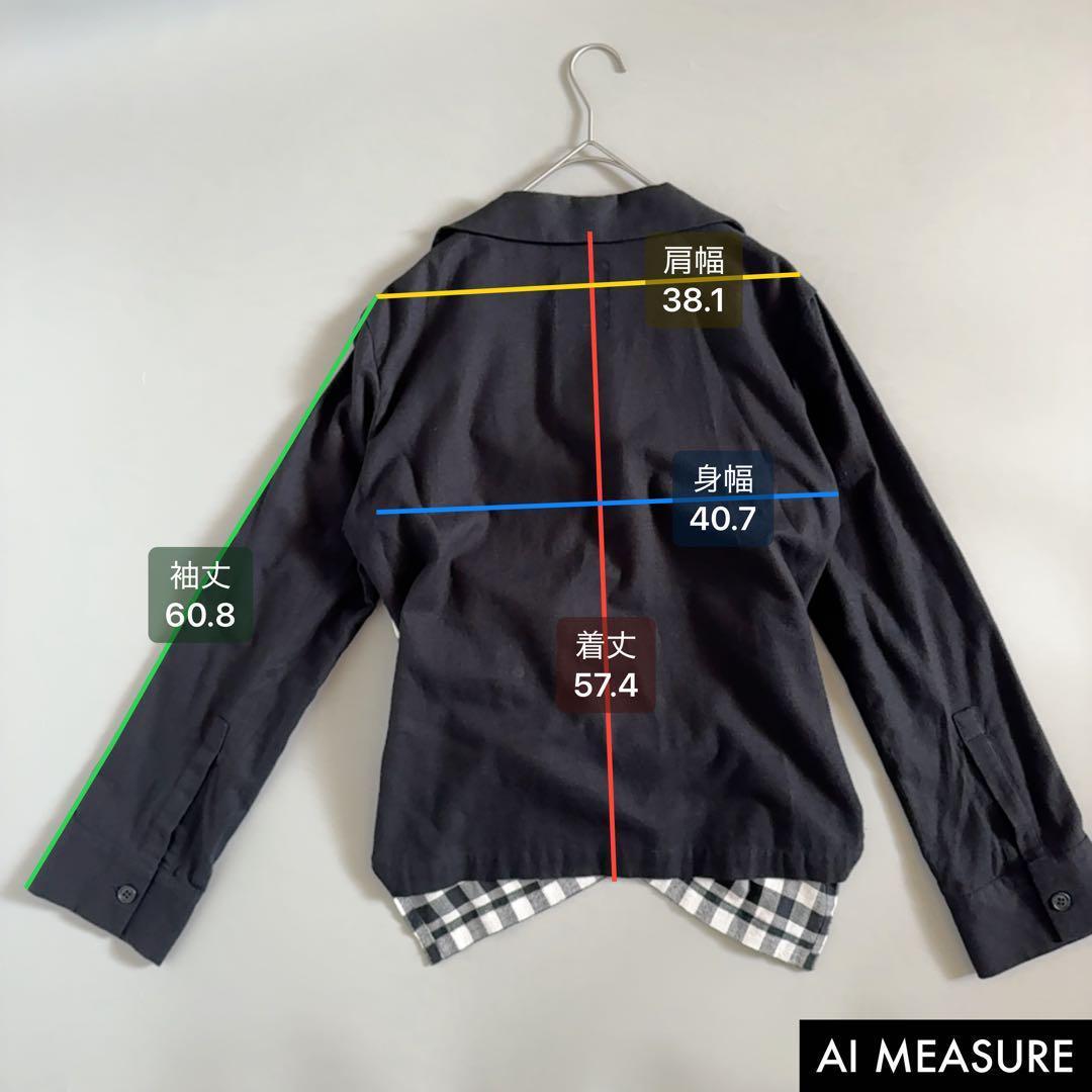 希少デザイン✨LIMI feu 変形シャツジャケット チェックレイヤードデザイン