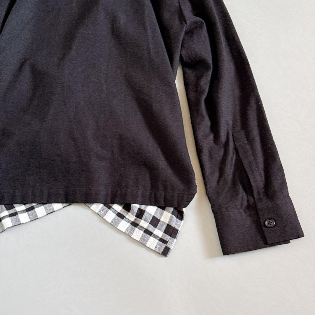 希少デザイン✨LIMI feu 変形シャツジャケット チェックレイヤードデザイン