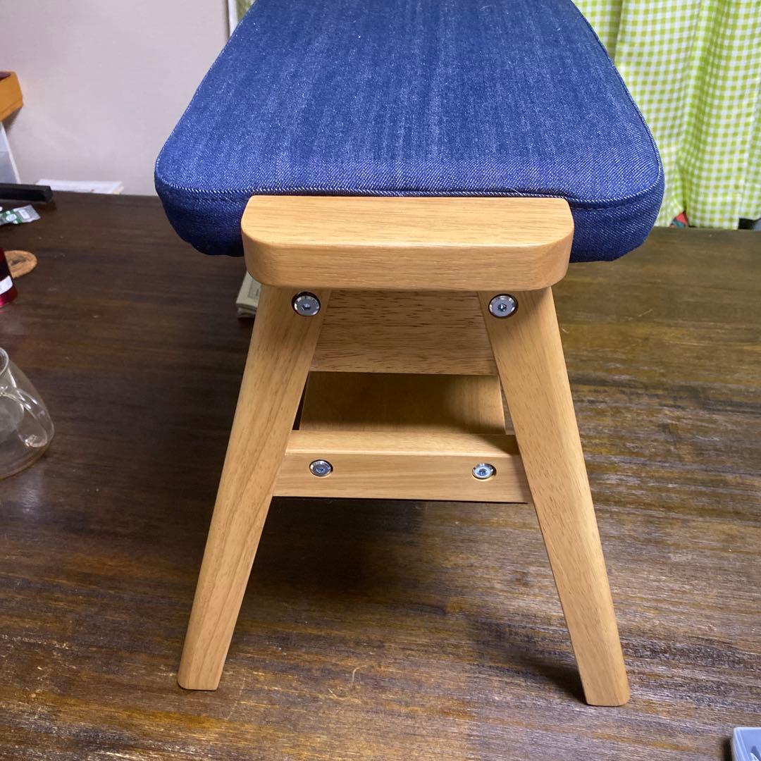 無印良品　残反を使ったスタッキングスツール　デニムブルー　新品未開封品