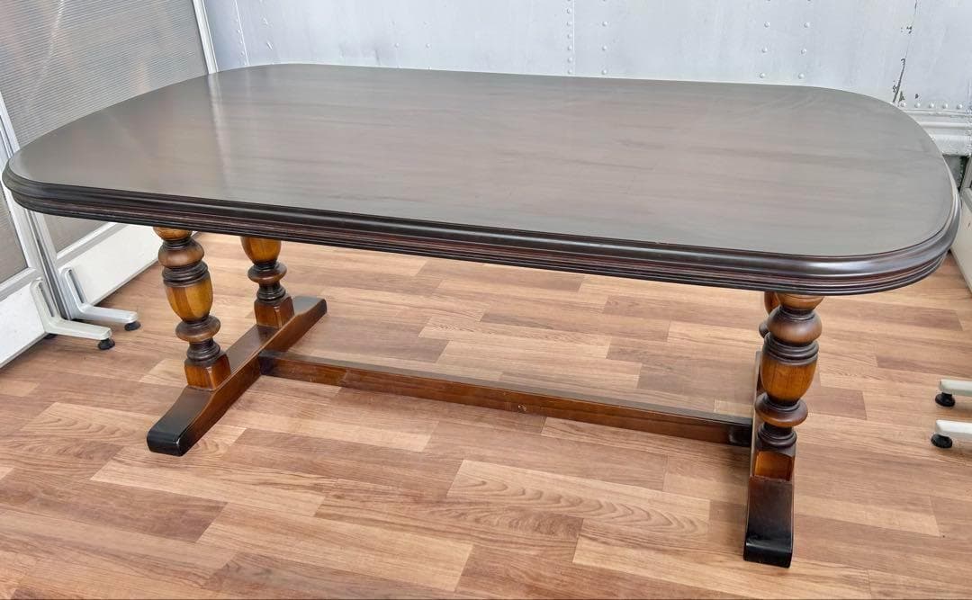 600 カリモク　コロニアル ダイニング テーブル 幅165 重厚 デスク　b