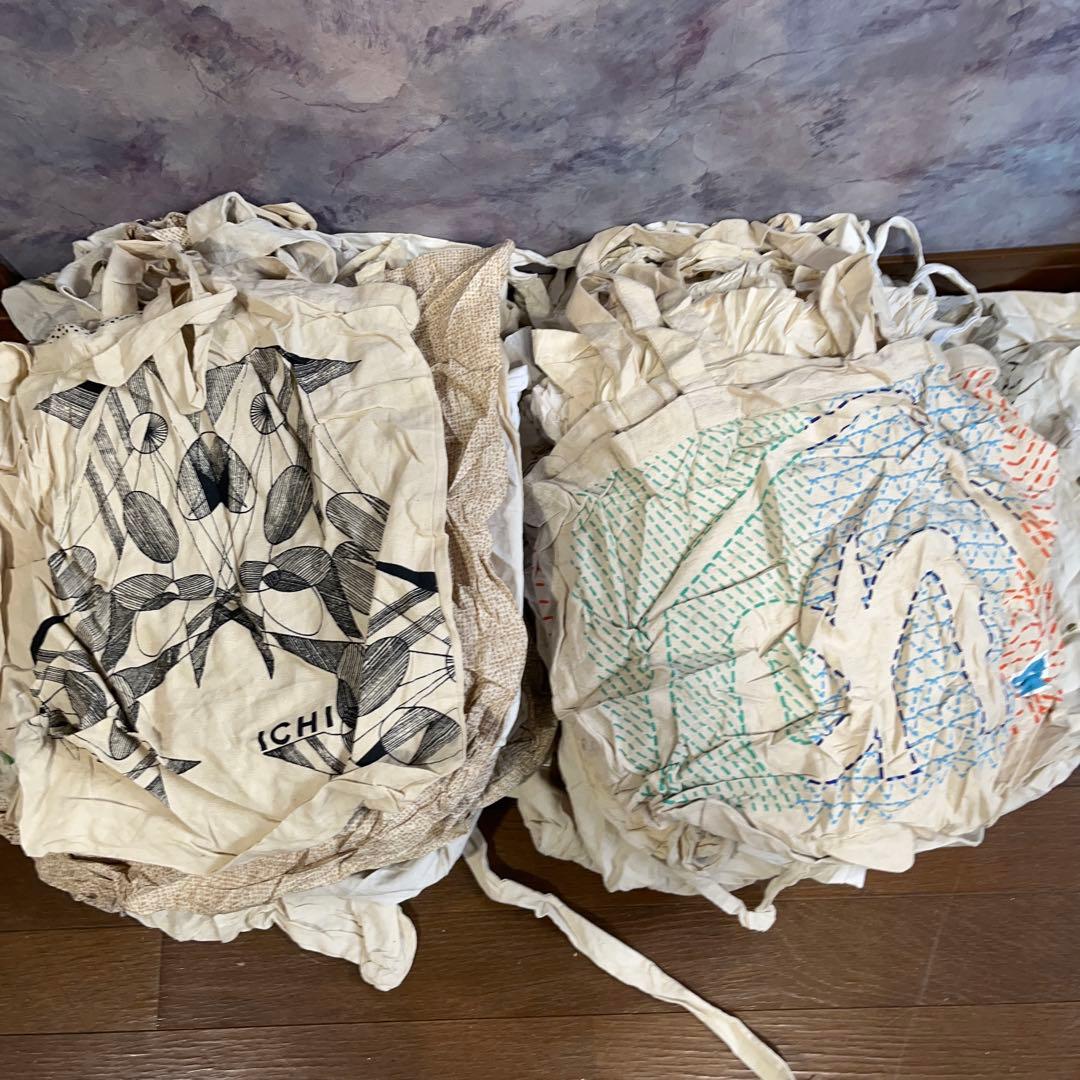 ひ*さ様 3 アメリカ　ユーロ古着エコバッグ100枚セットまとめ売りホワイトベー