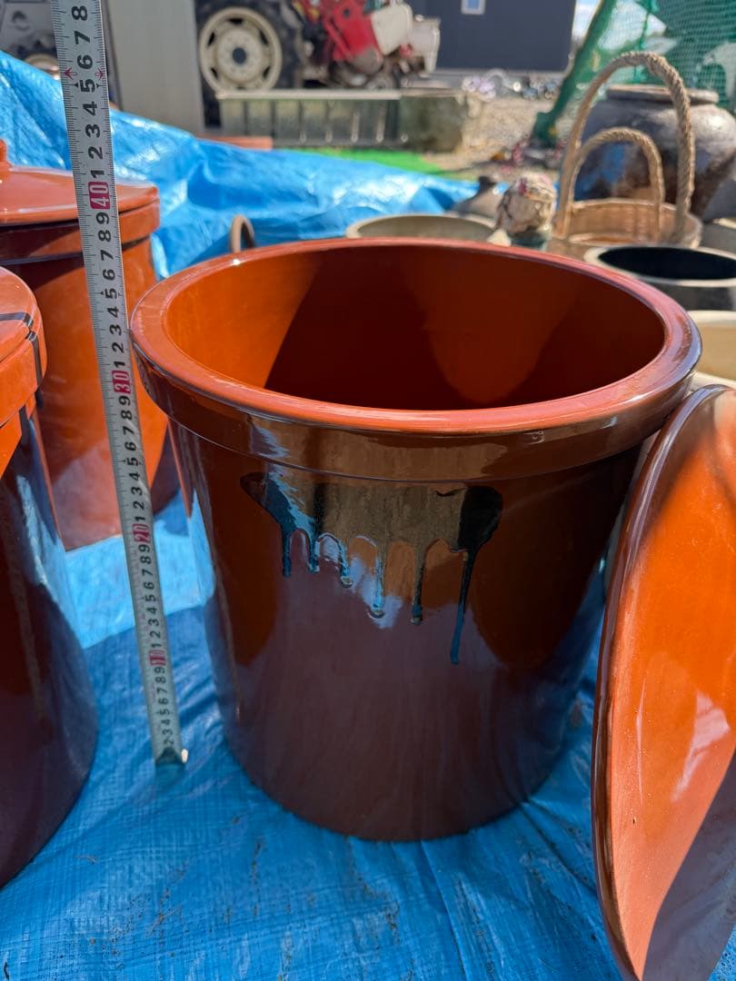 陶器 漬け物容器久松窯 常滑焼 丸甕 蓋付き陶器 梅干し 味噌 漬物まとめ売り可
