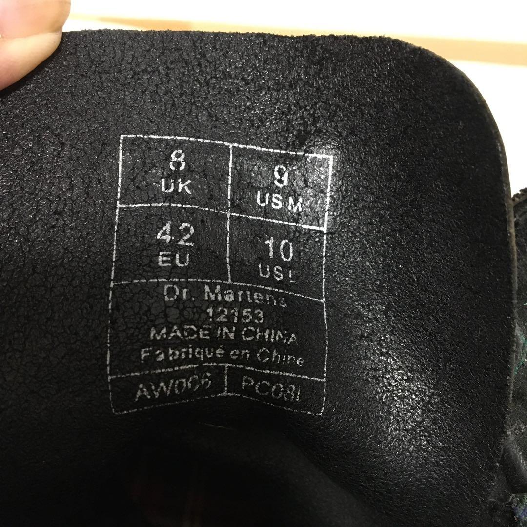 ドクターマーチン　Dr.martens　ブーツ　UK8　レザー裏地チェック