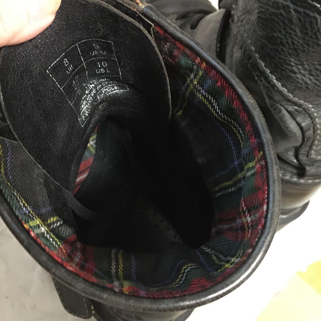ドクターマーチン　Dr.martens　ブーツ　UK8　レザー裏地チェック