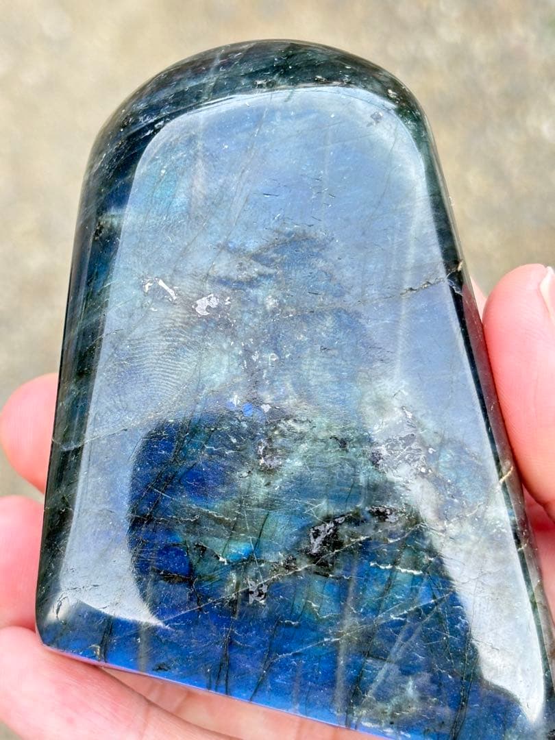 ラブラドライト　強シラー　パワーがすごい　シラーが綺麗　ラブラド　青　両面