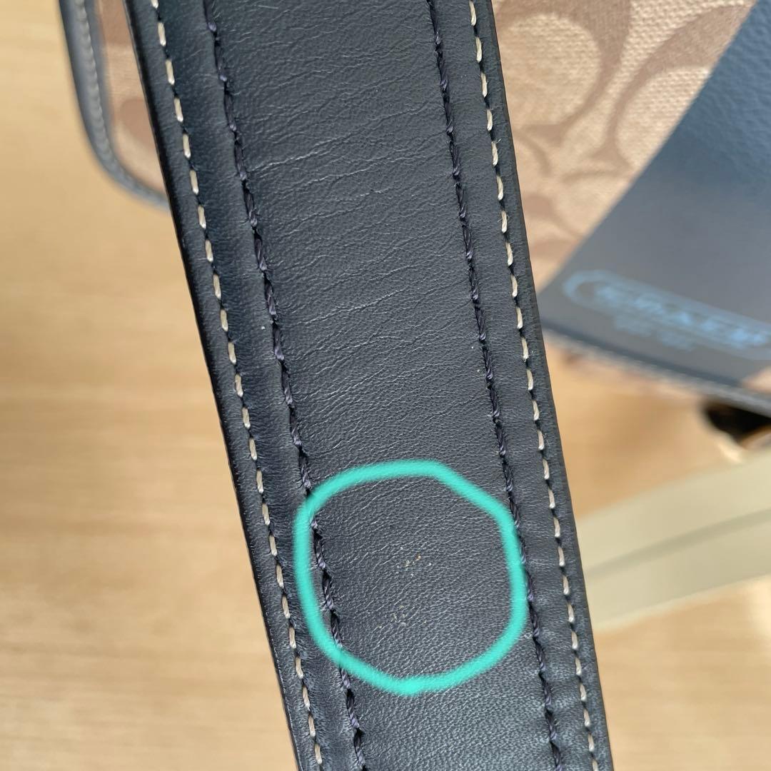 COACH メッセンジャーバッグ ベージュ/ネイビー