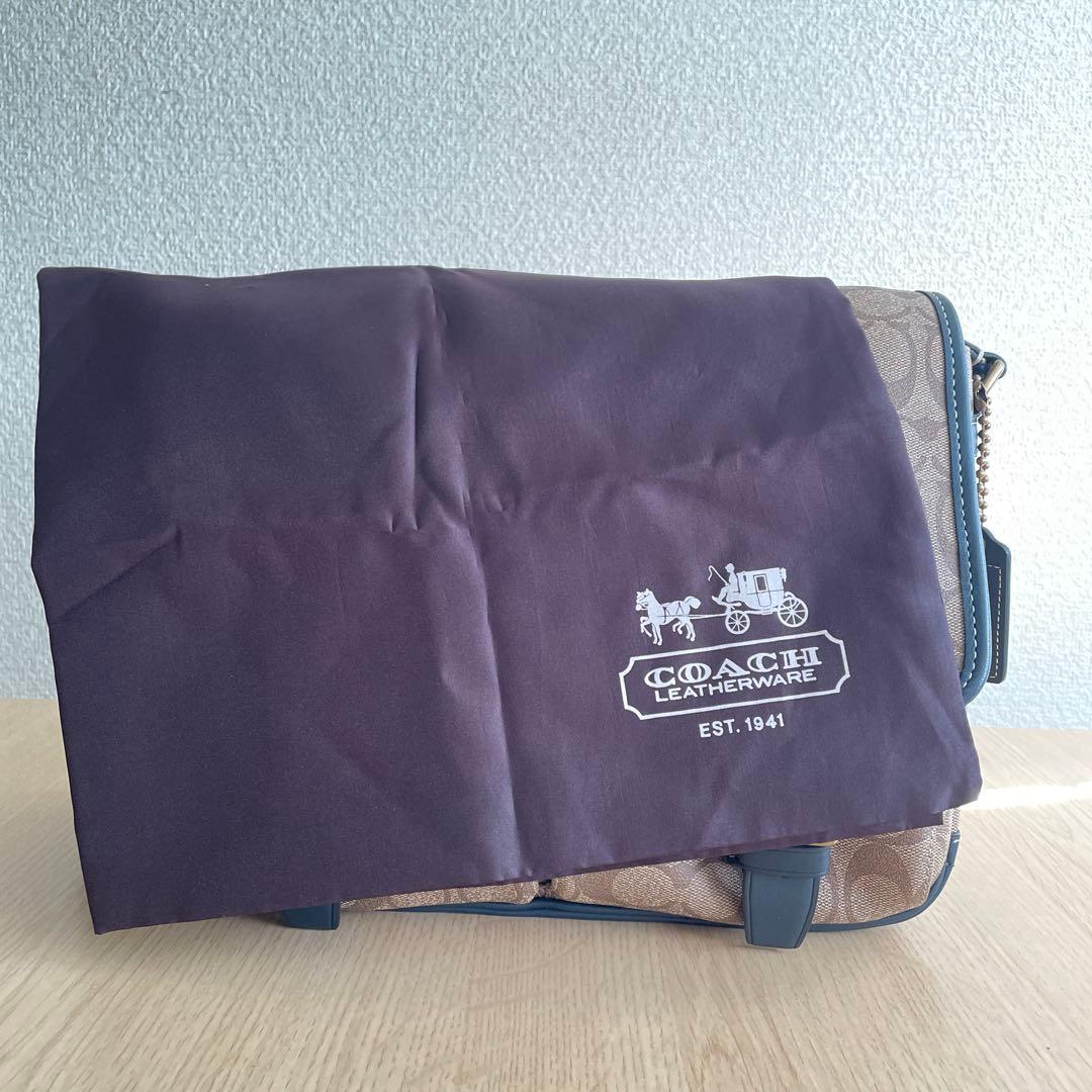 COACH メッセンジャーバッグ ベージュ/ネイビー