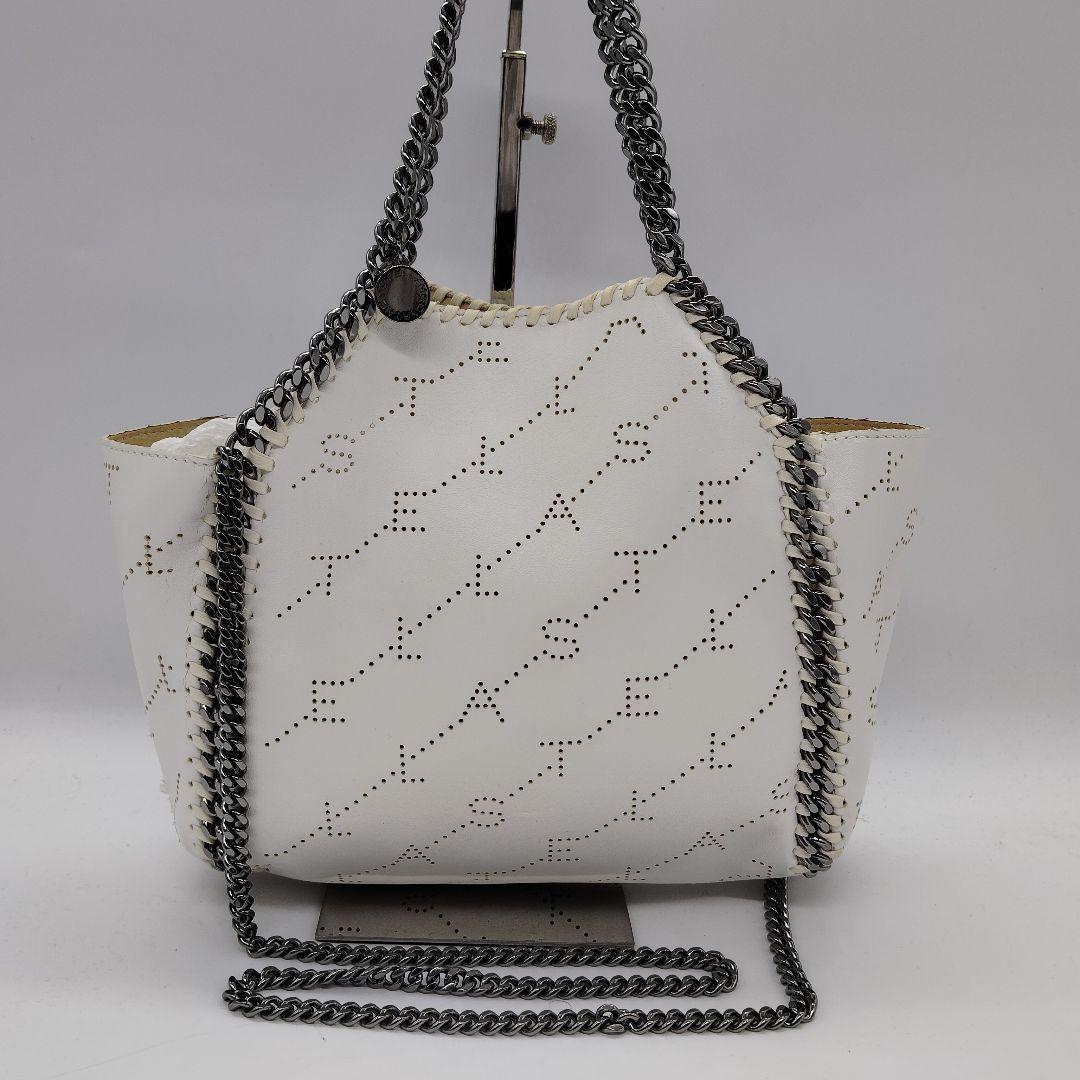 美品 ステラマッカートニー ショルダーバッグ 2way モノグラム 総柄 白