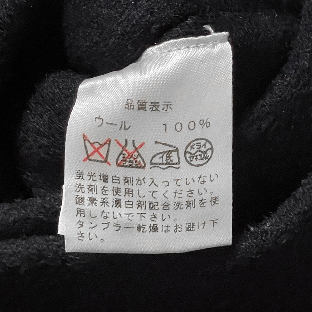 鎌倉シャツ MADISON400刺繍入り ウールケープ/マント/ポンチョ 黒