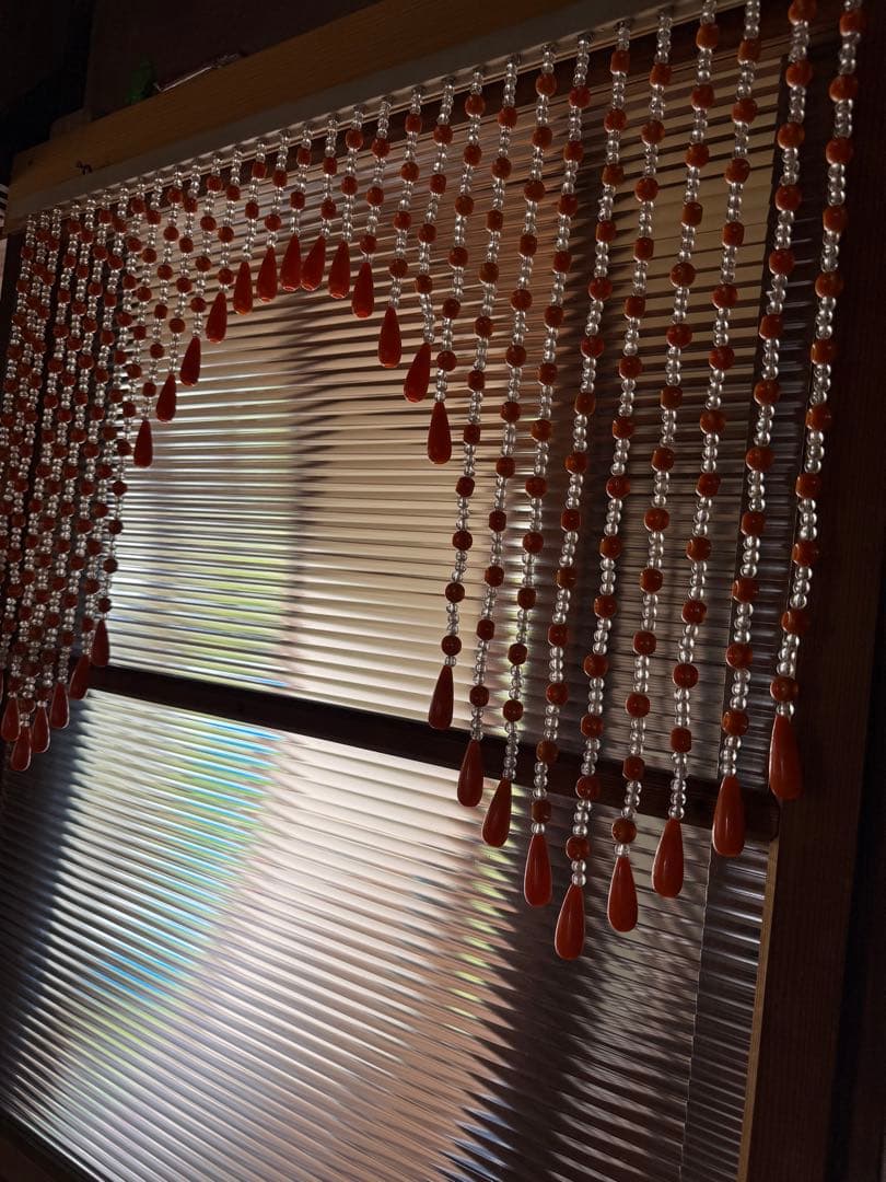 昭和レトロ　珠のれん　ビーズのれん　キッチン　インテリア雑貨