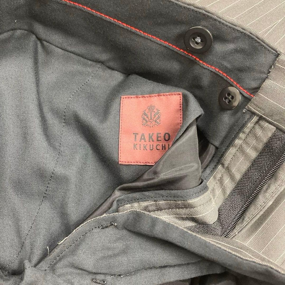 TAKEO KIKUCHI グレー ストライプ ビジネススーツ⑥◇