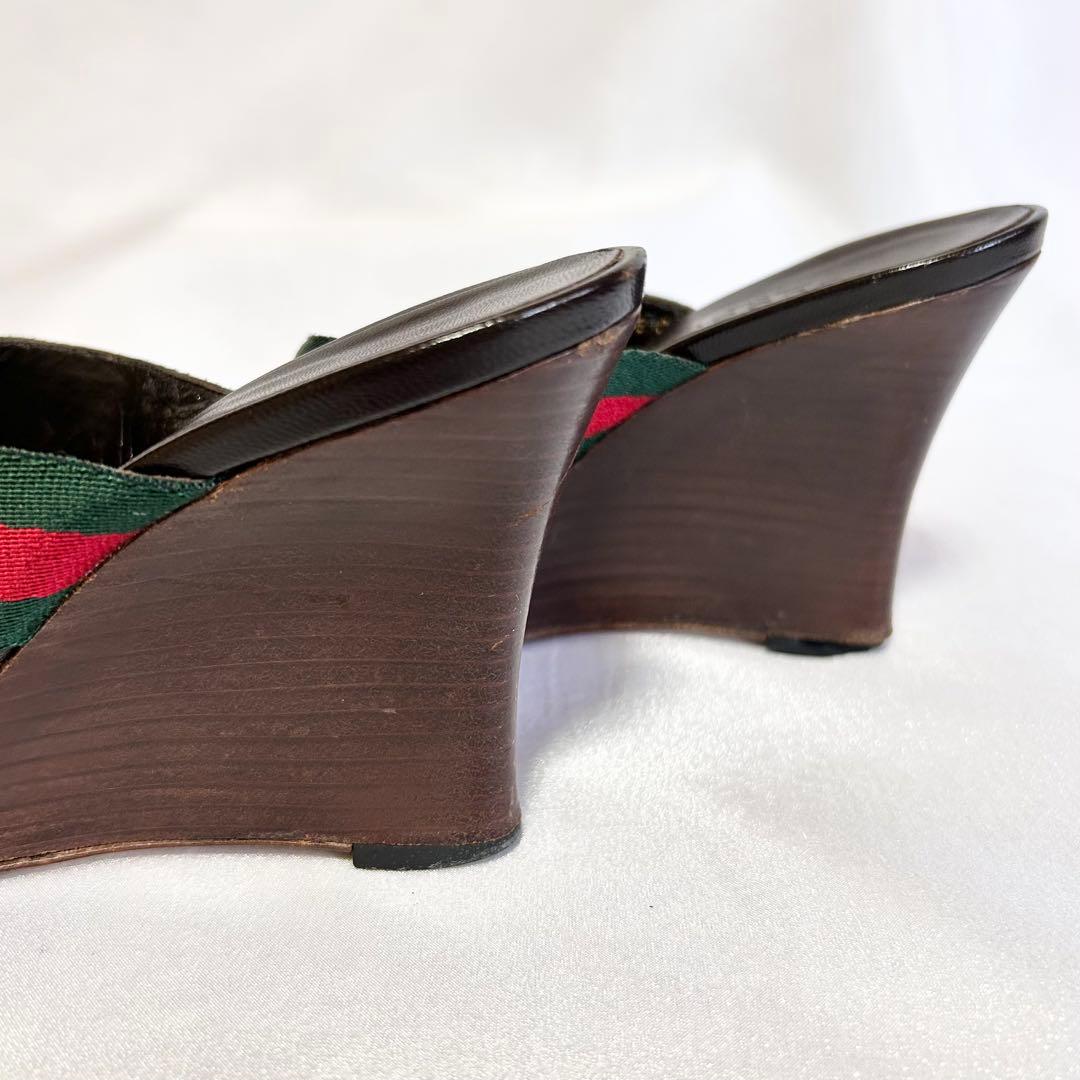 グッチ GUCCI ミュール パンプス ヒール ウェッジソール サンダル