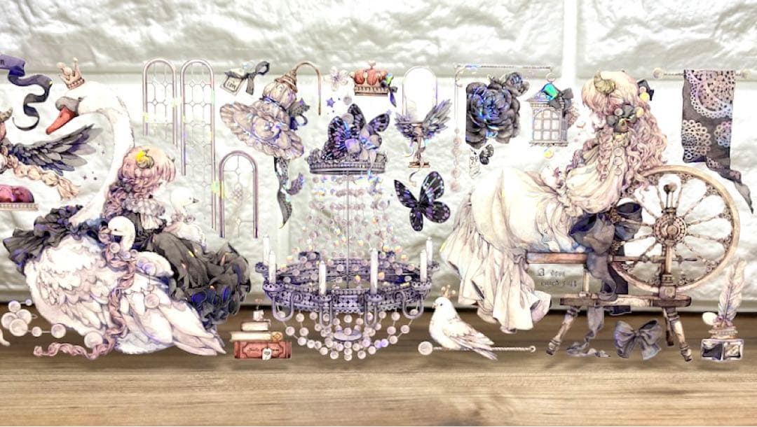 【KN060】海外PET貝殻光マスキングテープ　マステ切り売り　天鹅记　人物