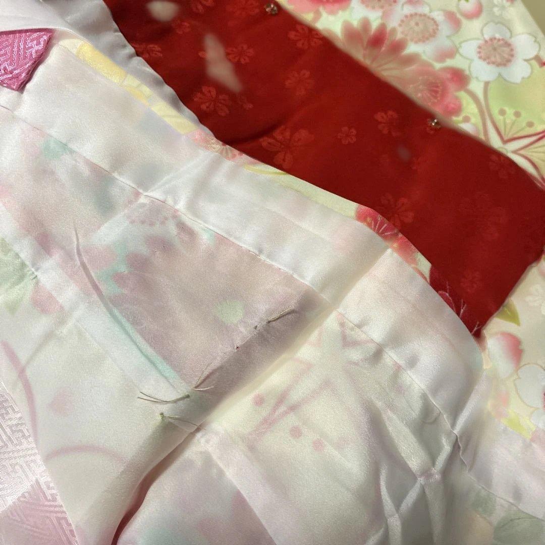 七五三 被布　着物セット　女の子 ピンク　水色　花柄　刺繍　鞠　小町kids