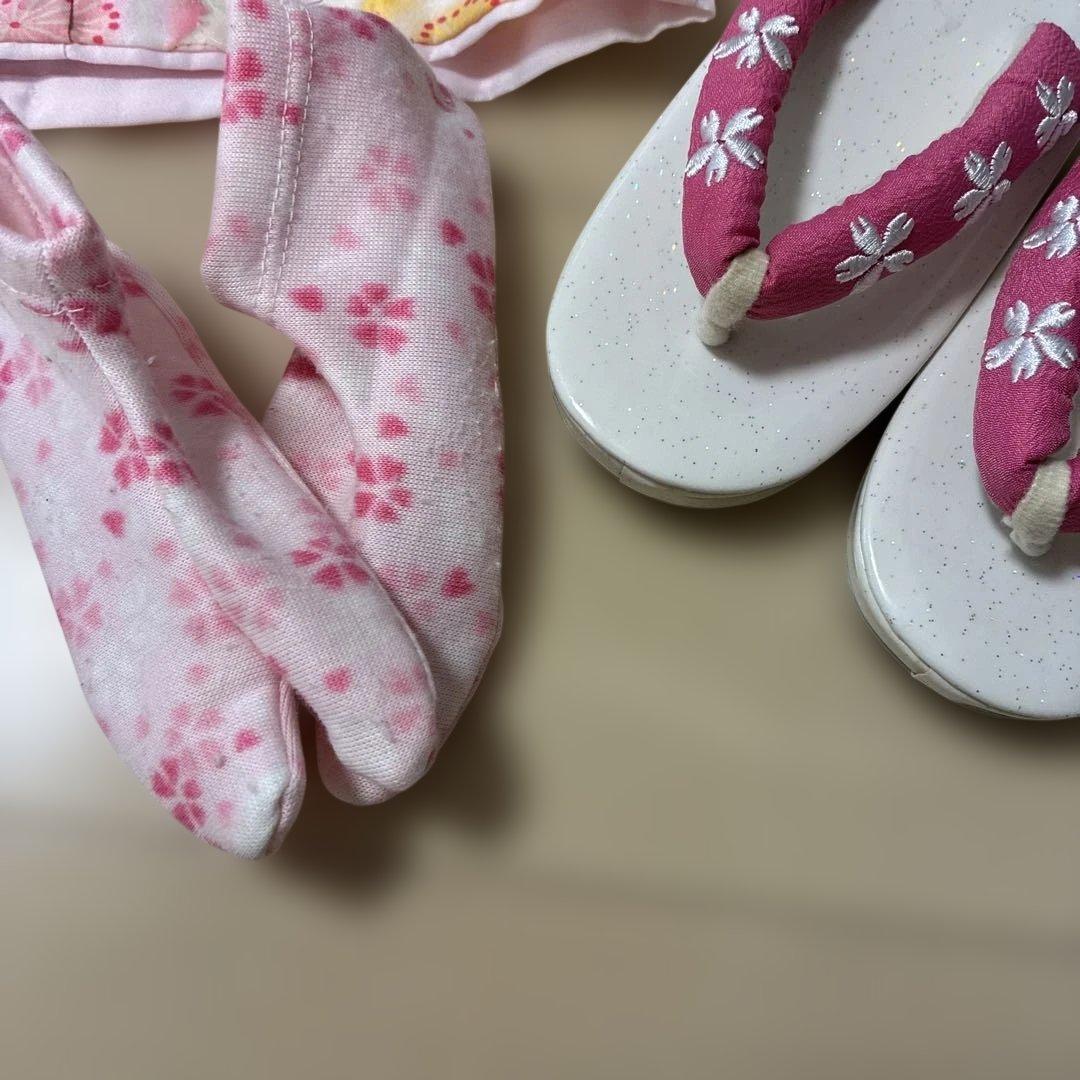 七五三 被布　着物セット　女の子 ピンク　水色　花柄　刺繍　鞠　小町kids