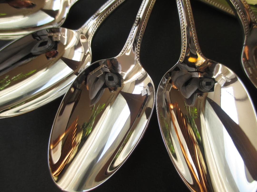 極美品☆高級銀器クリストフルシルバー銀Pカトラリー１２本　人気のパール　収納箱付