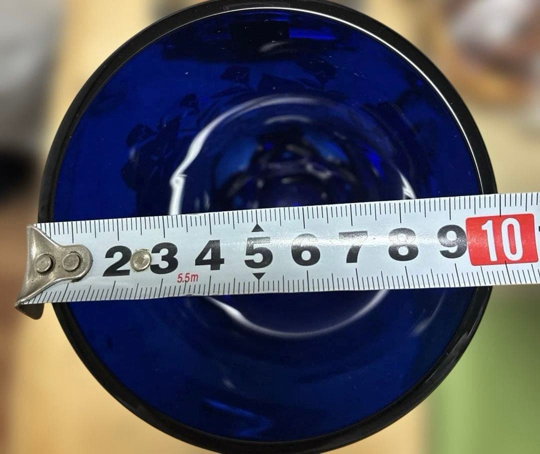 瑠璃金彩　江戸硝子　東洋佐々木クリスタル花瓶