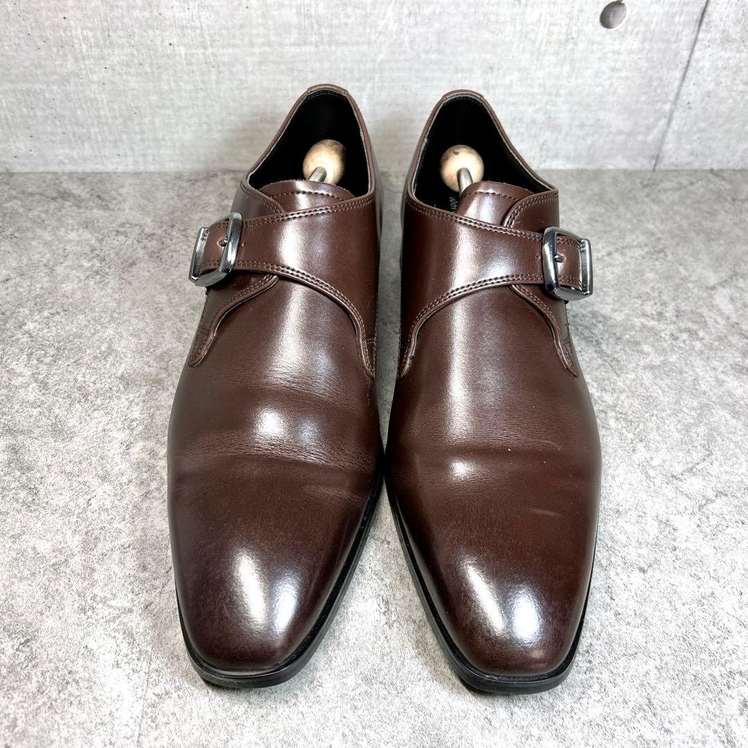 ほぼ新品【REGAL】ビジネスシューズ/シングルモンク/V235/ブラウン/3E
