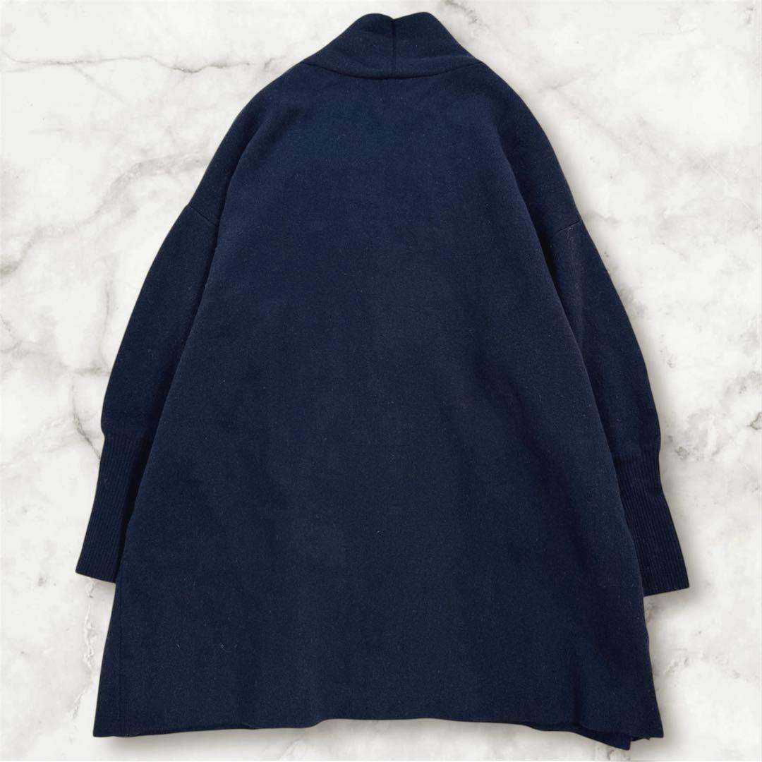 新品タグ付 イエナ ウールカシミヤ ガウンカーディガン ネイビー ロング 紺
