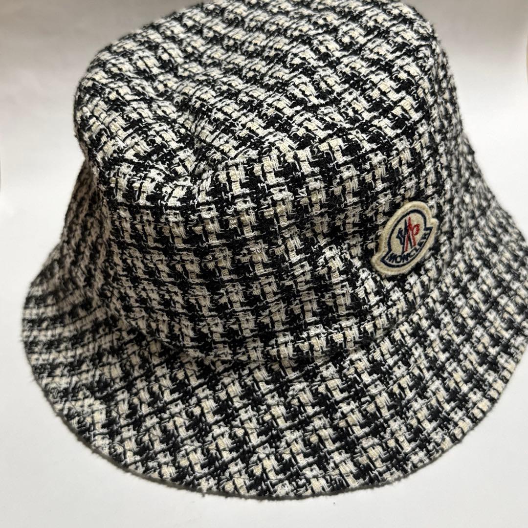 MONCLER チェック柄 バケットハット　Lサイズ